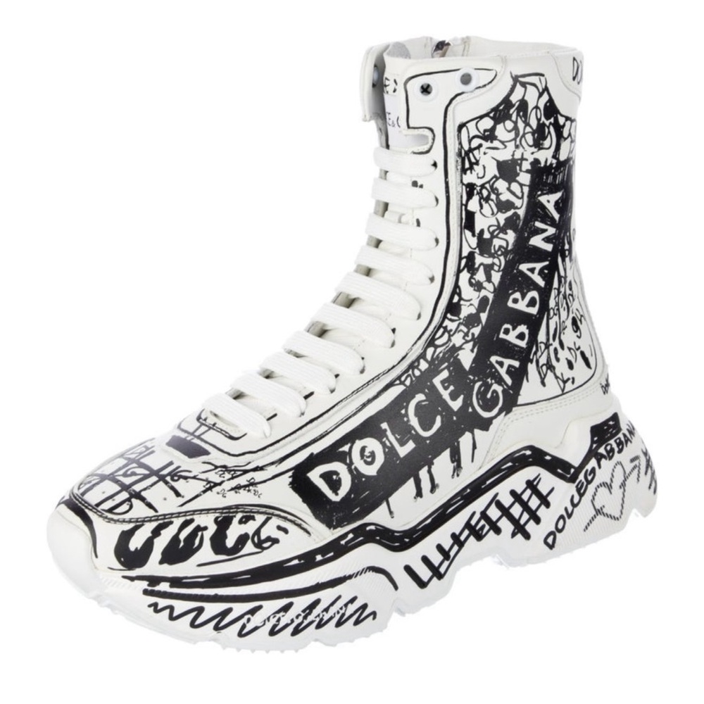 Dolce & Gabbana Women’s high top hand painted Graffiti sneakers. Never worn.